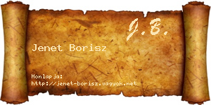 Jenet Borisz névjegykártya